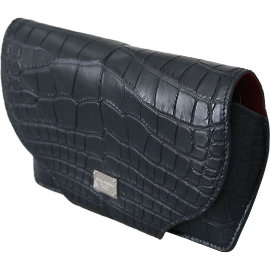 Dolce & Gabbana Blue Crocodile Eyewear Sunglasses Case Cover Pouch VAS8610