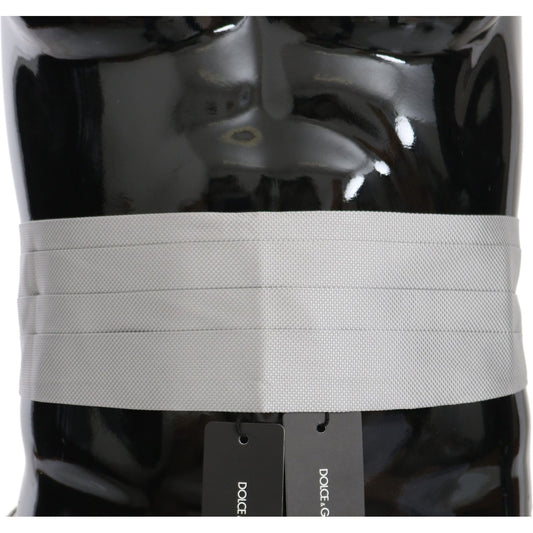 Dolce & Gabbana Gray Men Waist Belt 100% Silk Cummerbund Dolce & Gabbana