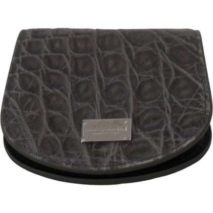 Dolce & Gabbana Gray Exotic Skin Condom Case Holder Pocket Wallet Dolce & Gabbana