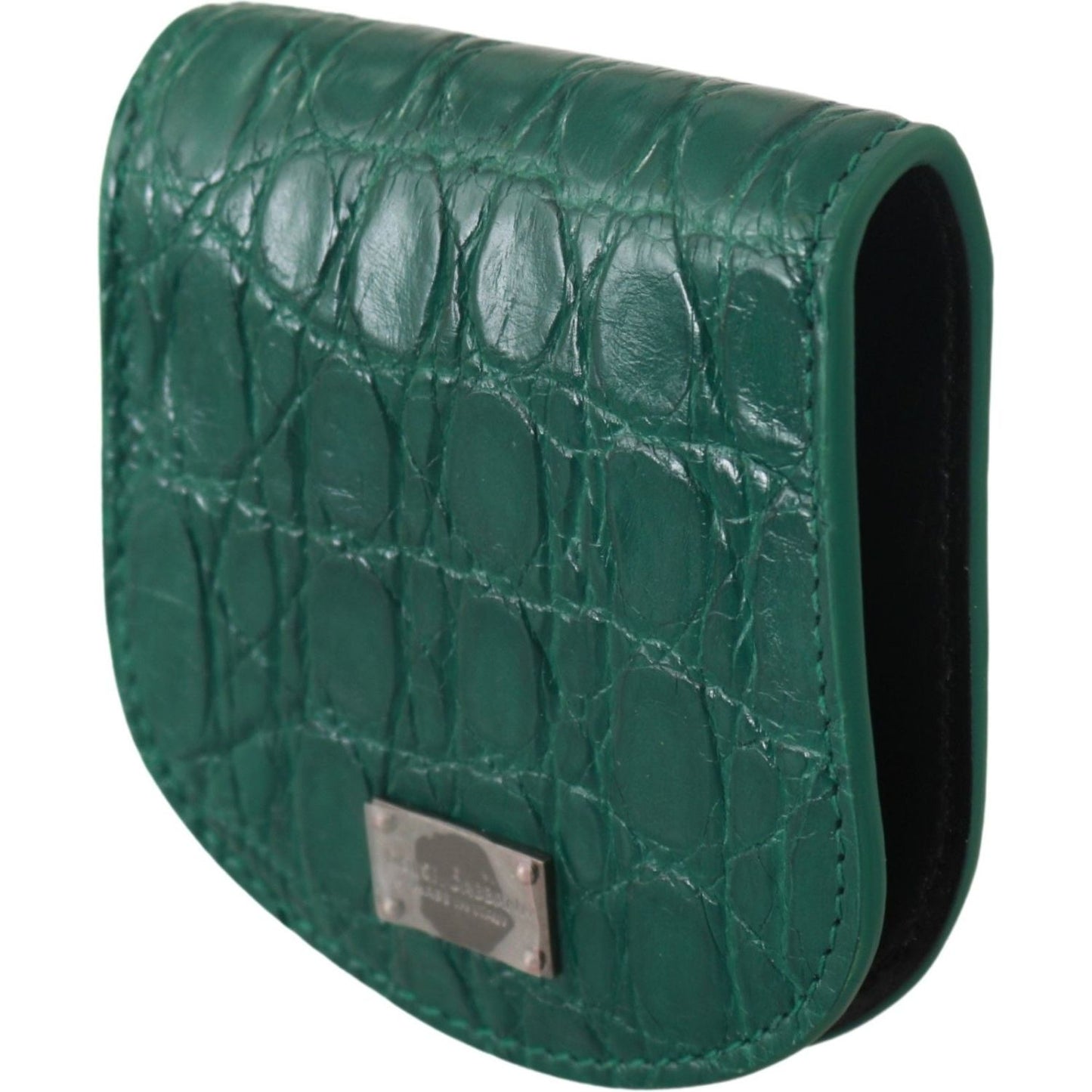 Dolce & Gabbana Green Exotic Skins Condom Case Holder Wallet Dolce & Gabbana