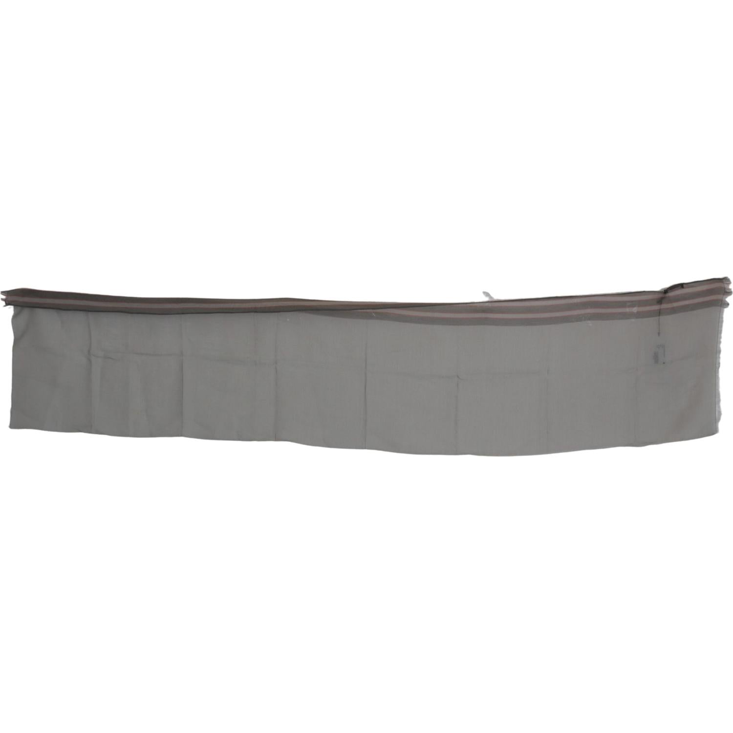 Costume National Gray Fringe Neck Wrap Cotton Scarf