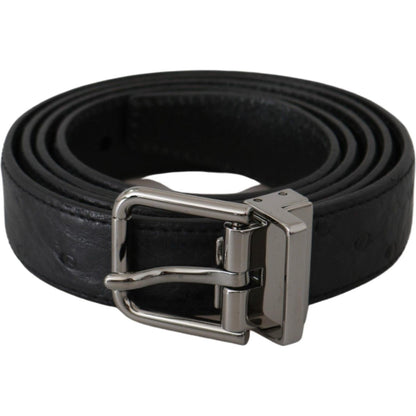 Dolce & Gabbana Black Exotic Skin Pattern Silver Buckle Belt 1728,67345645728,90 cm / 36 Inches,Accessories,Belts - Accessories,Belts - Men - Accessories,Black,Dolce & Gabbana,Material: 100% Exotic skin,Men,Men - Accessories,New with tags,Regular Belts -