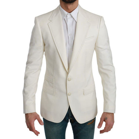 Dolce & Gabbana SICILIA Cream Single Breasted Formal Blazer KOS1708-46