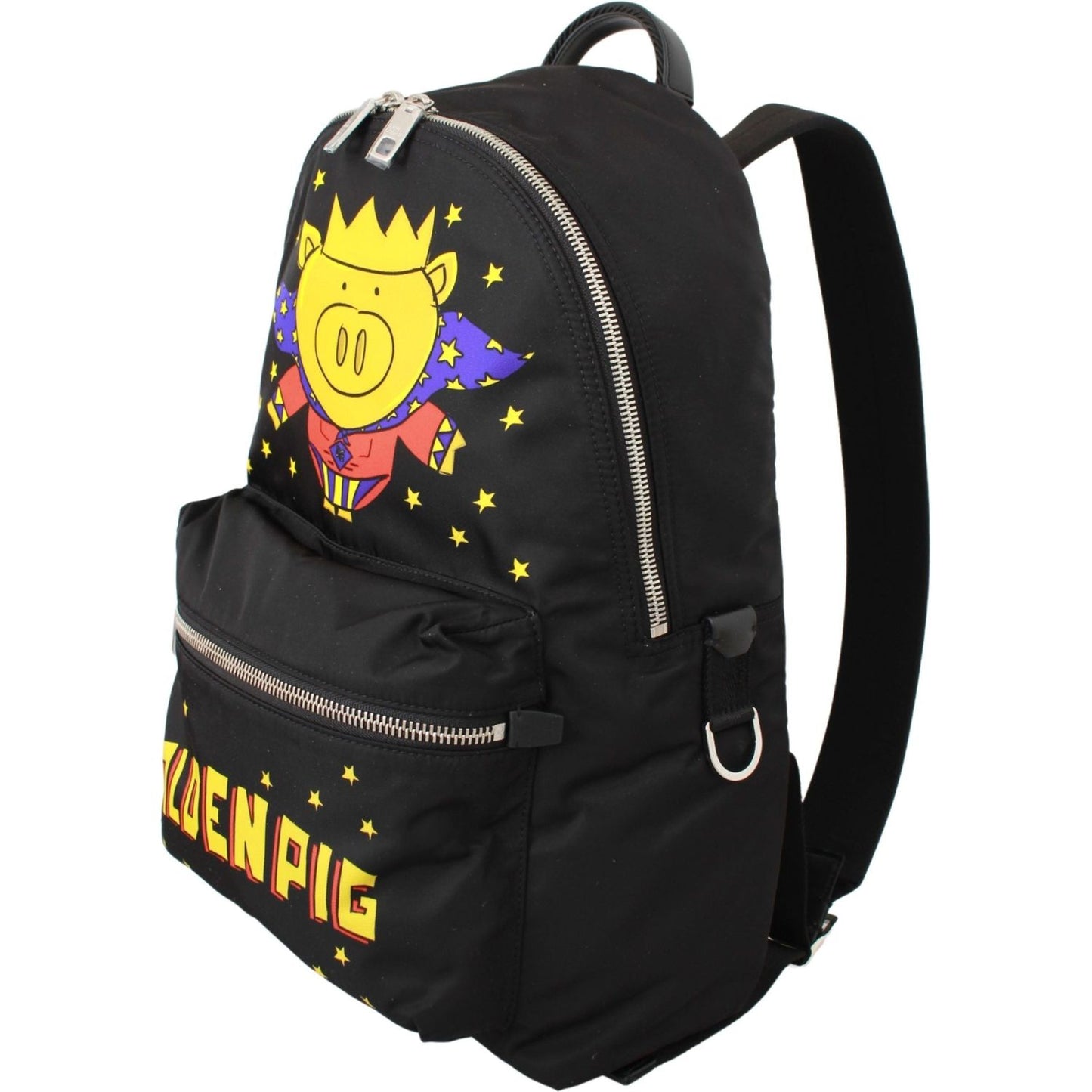 Dolce & Gabbana Black Golden Pig of the Year School Backpack Dolce & Gabbana