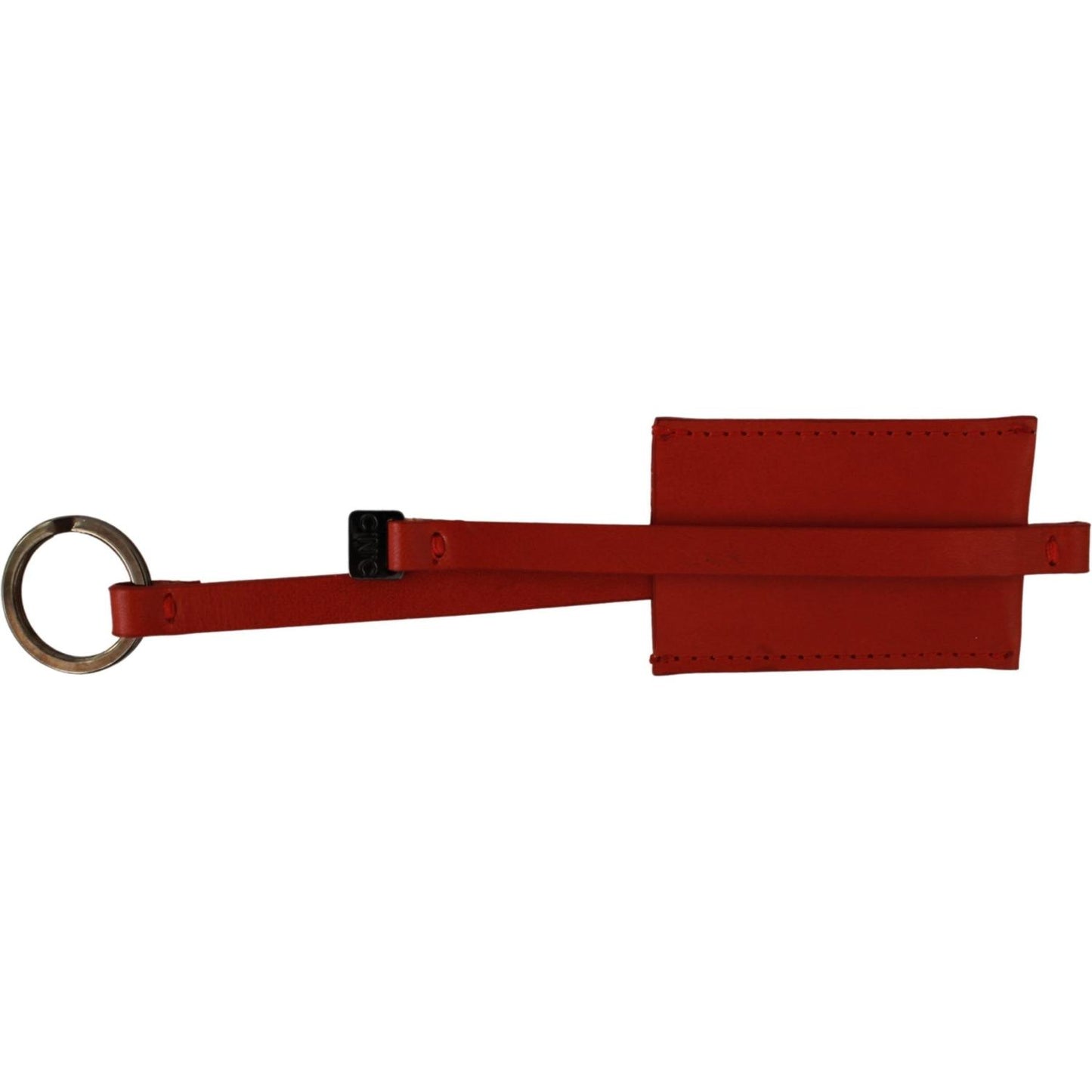 Costume National Red Leather Branded Logo Keyring Keychain SMY7056