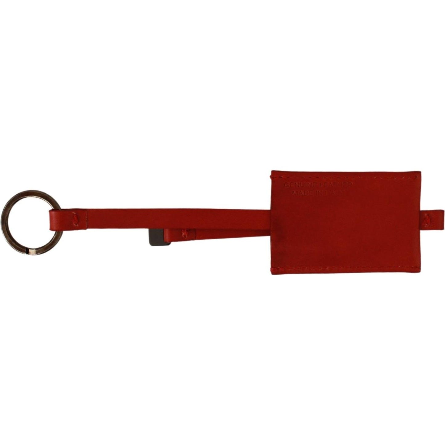 Costume National Red Leather Branded Logo Keyring Keychain SMY7056