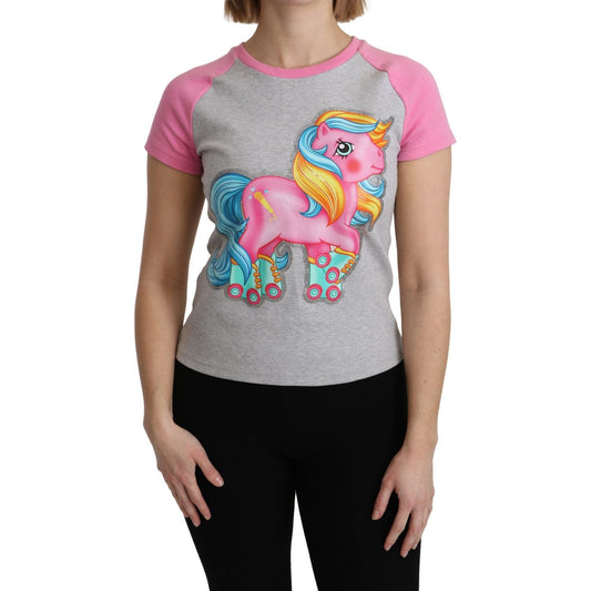 Moschino Gray and pink Cotton T-shirt My Little Pony Top Moschino