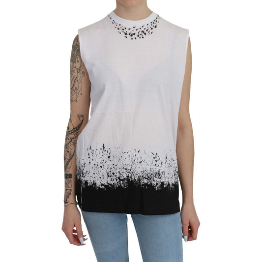 Dsquared² White Sleeveless T-shirt Tank Cotton Top TSH4333-44