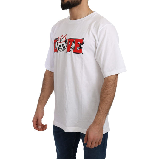 Dolce & Gabbana White Love Panda Print Top T-shirt TSH4955-44