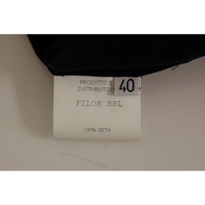 FILOS Black Bronze Silk Sleeveless Above Sheath Dress FILOS