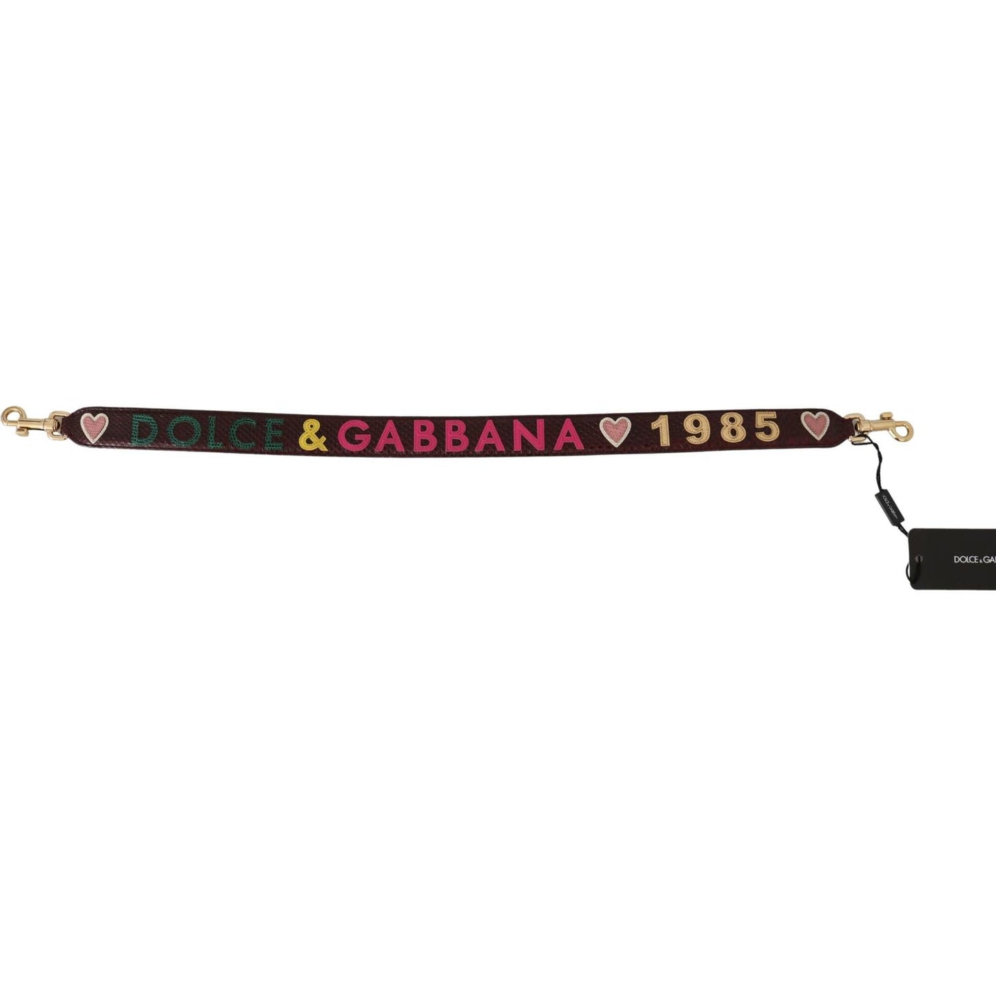 Dolce & Gabbana Bordeaux Exotic Skin Leather Belt Shoulder Strap Dolce & Gabbana