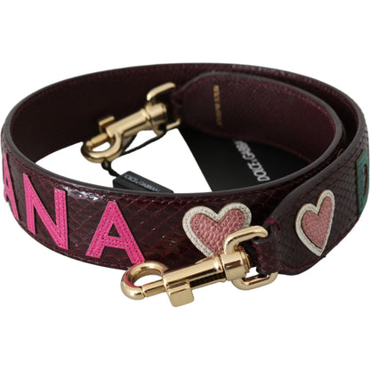 Dolce & Gabbana Bordeaux Exotic Skin Leather Belt Shoulder Strap Dolce & Gabbana