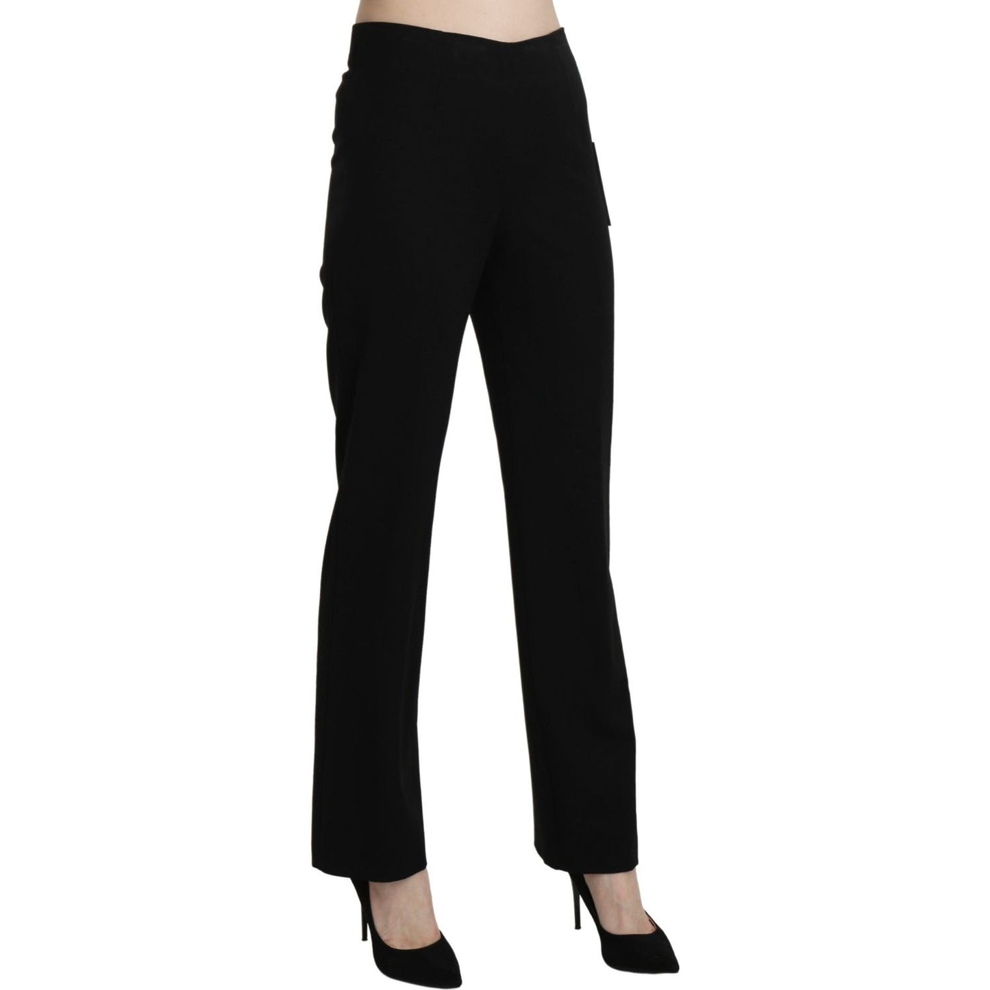 BENCIVENGA Black High Waist Straight Formal Dress Trouser BENCIVENGA