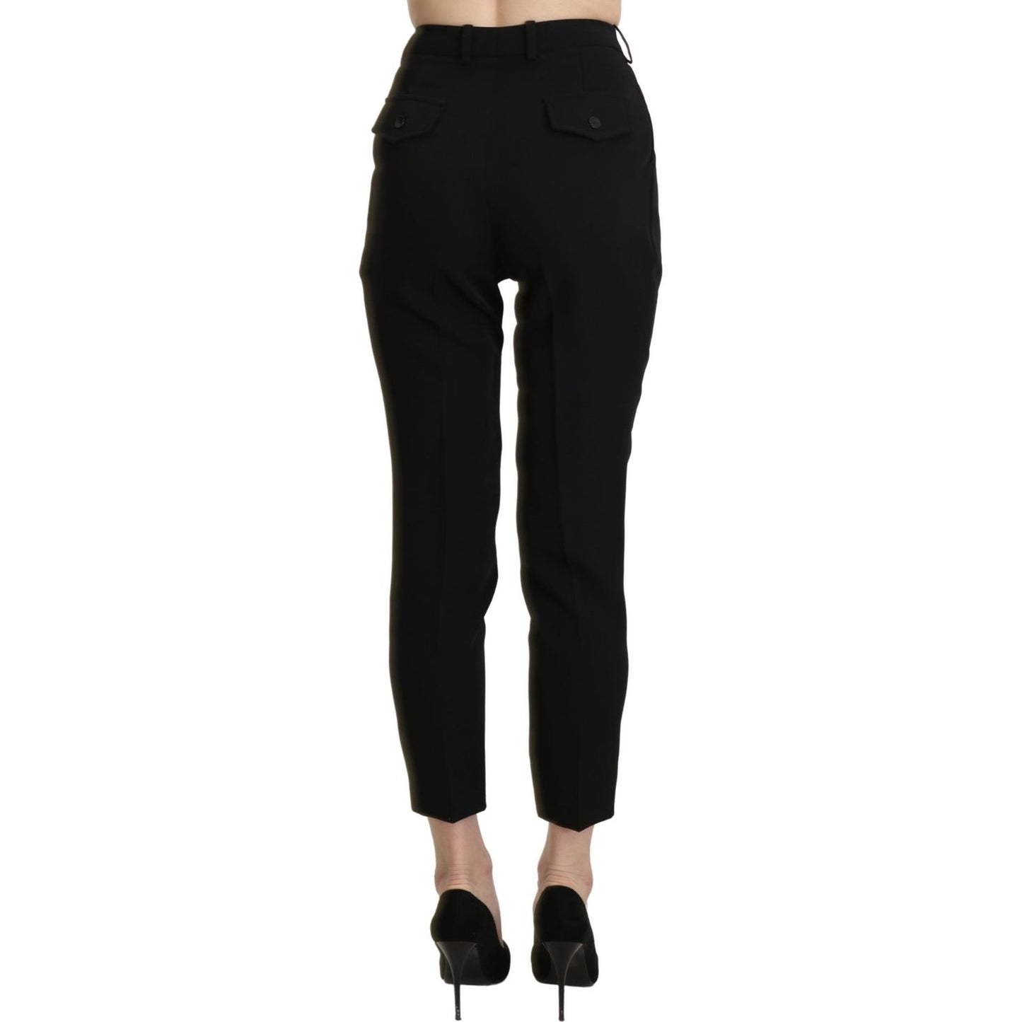 BENCIVENGA Black High Waist Skinny Cropped Dress Trouser Pant BENCIVENGA
