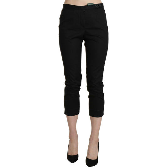 BENCIVENGA Black High Waist Skinny Cropped Dress Trouser Pants BENCIVENGA