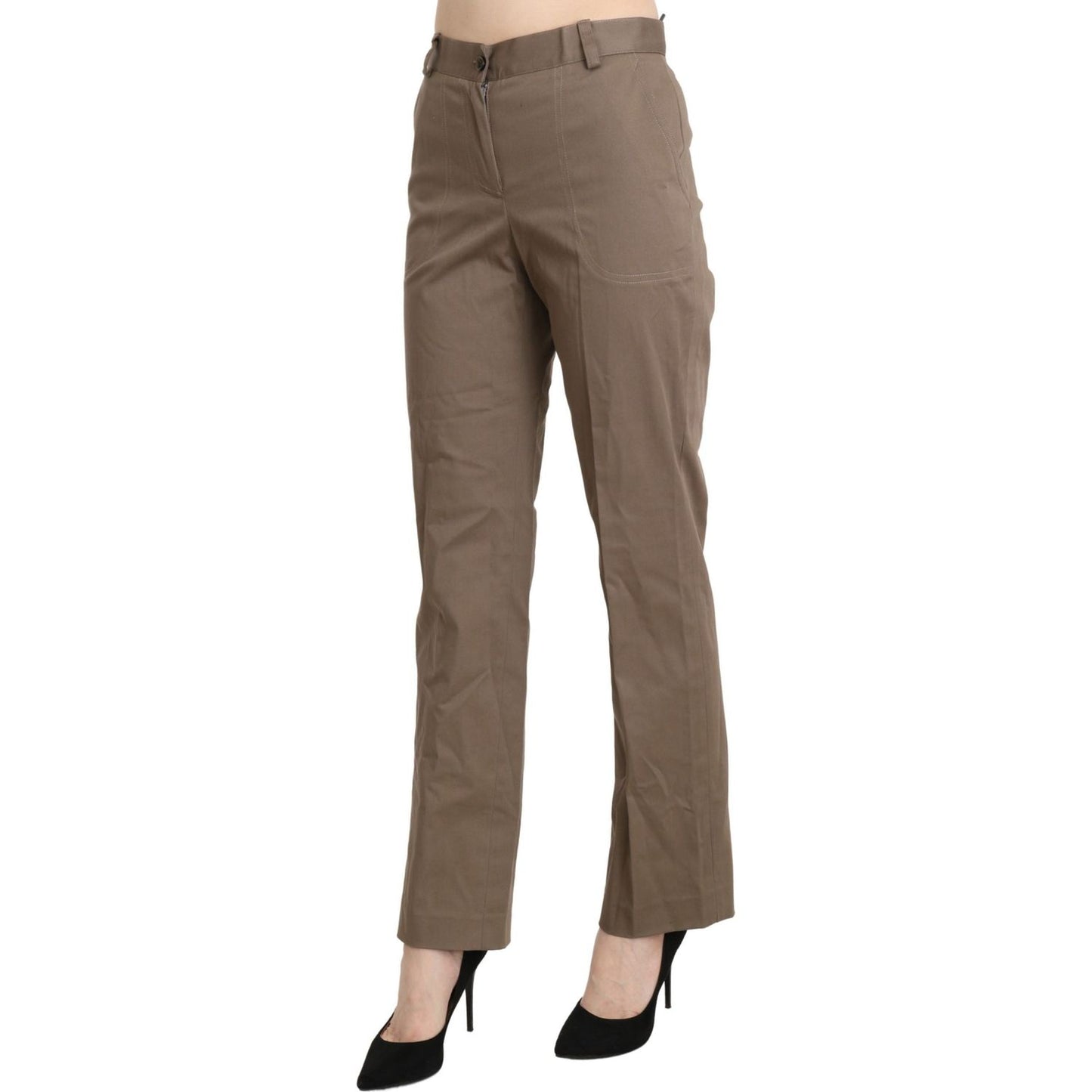 BENCIVENGA Brown High Waist Straight Dress Trouser Pants BENCIVENGA