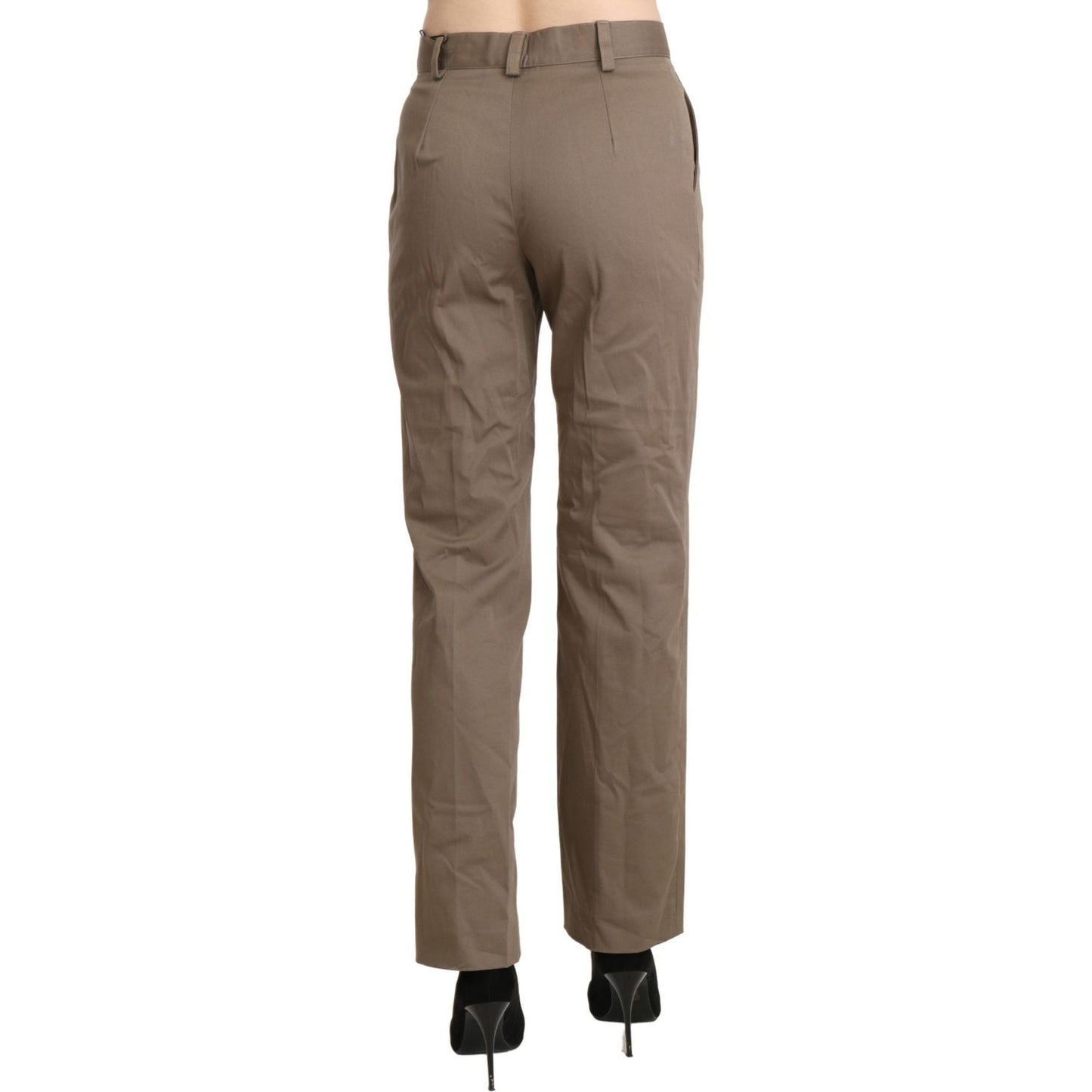 BENCIVENGA Brown High Waist Straight Dress Trouser Pants BENCIVENGA