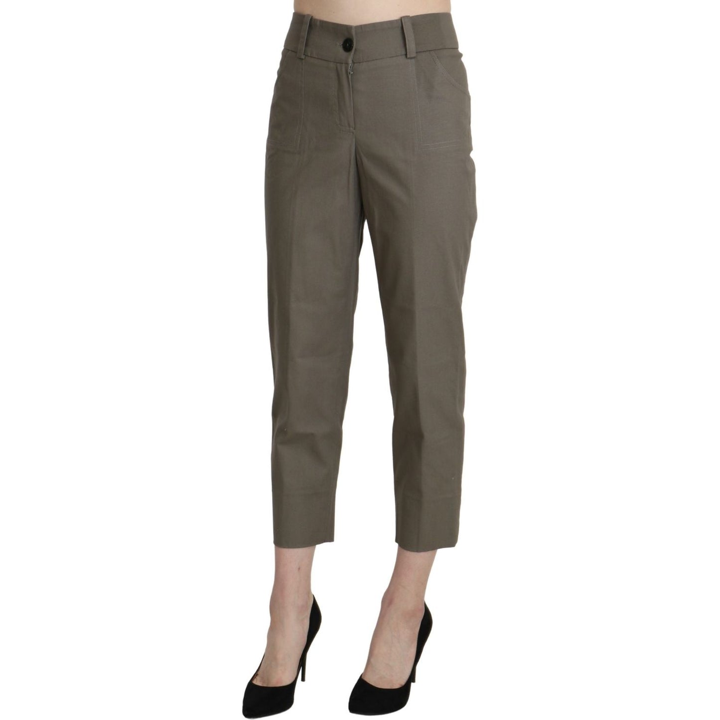 BENCIVENGA Gray High Waist Cropped Dress Trouser Pants BENCIVENGA