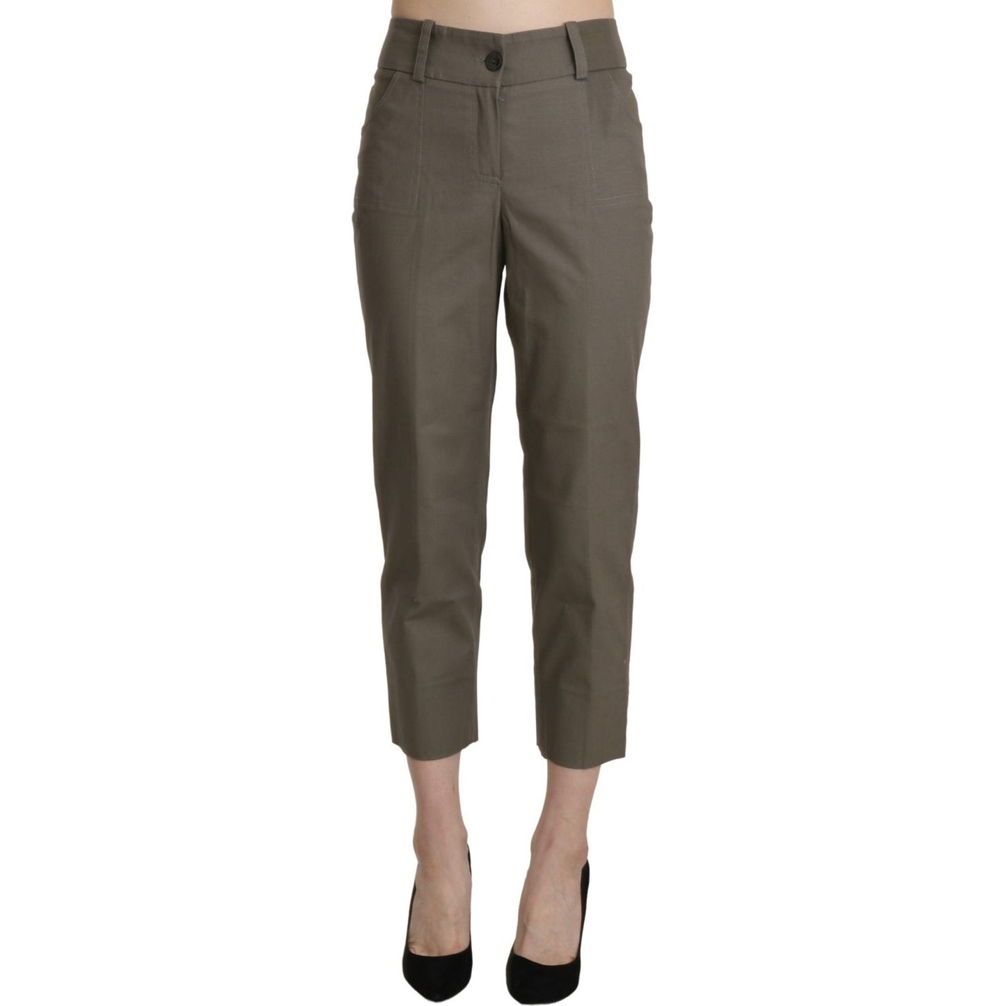BENCIVENGA Gray High Waist Cropped Dress Trouser Pants BENCIVENGA