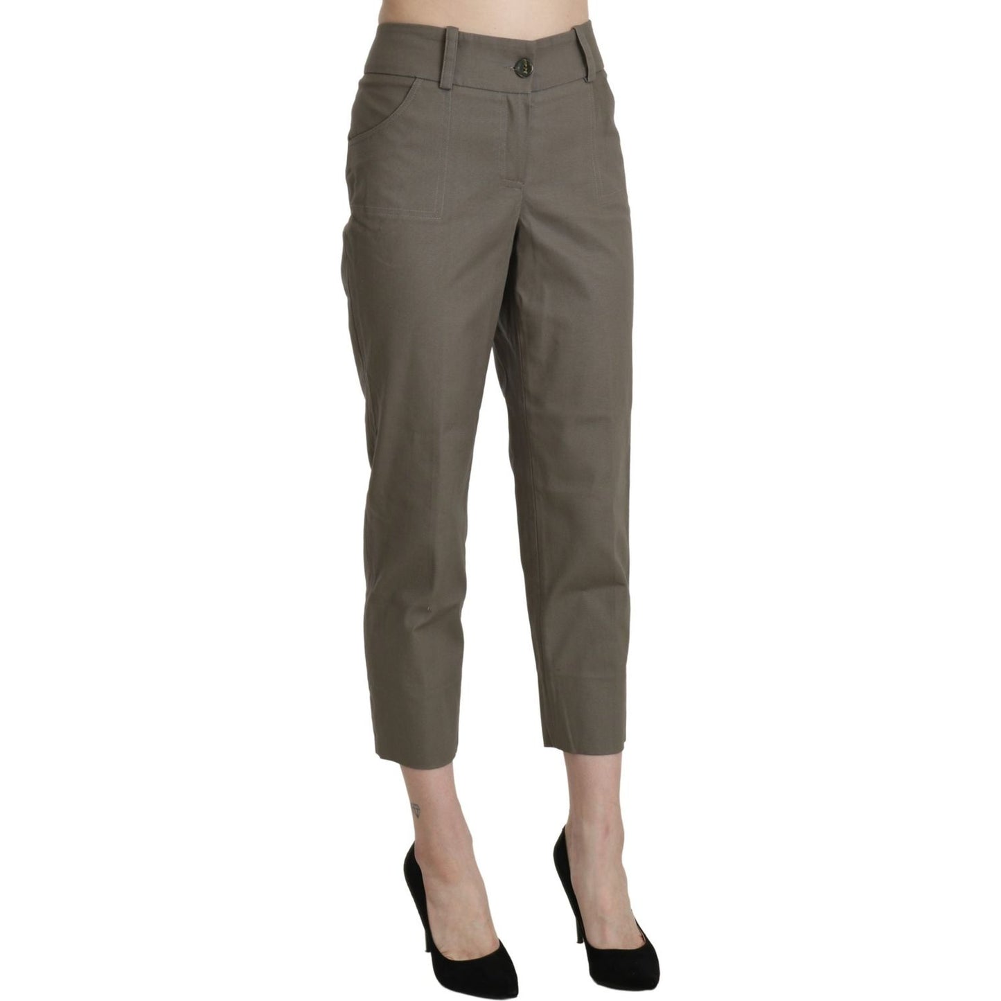 BENCIVENGA Gray High Waist Cropped Dress Trouser Pants BENCIVENGA