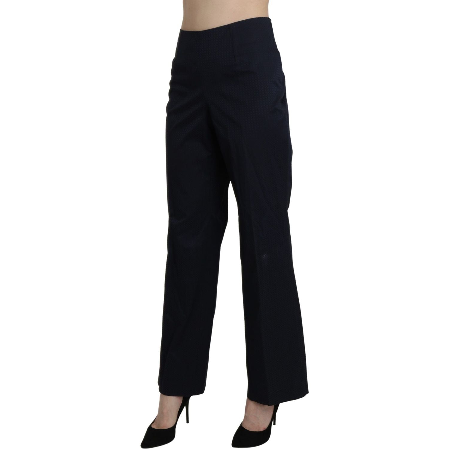 BENCIVENGA Navy Blue High Waist Straight Dress Trouser Pants