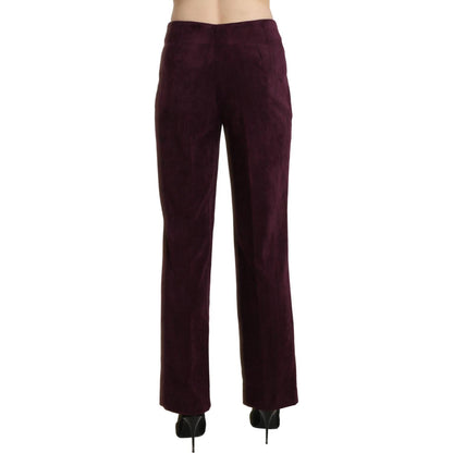 BENCIVENGA Purple Suede High Waist Straight Trouser Pants BENCIVENGA