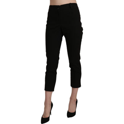 BENCIVENGA Black High Waist Skinny Cropped Dress Trouser Pants BENCIVENGA
