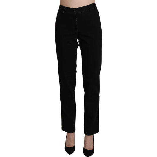 BENCIVENGA Black High Waist Straight Casual Trouser Pant BENCIVENGA