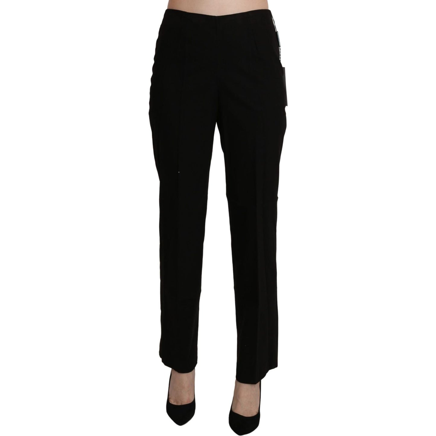 BENCIVENGA Black High Waist Straight Dress Trouser Pant BENCIVENGA