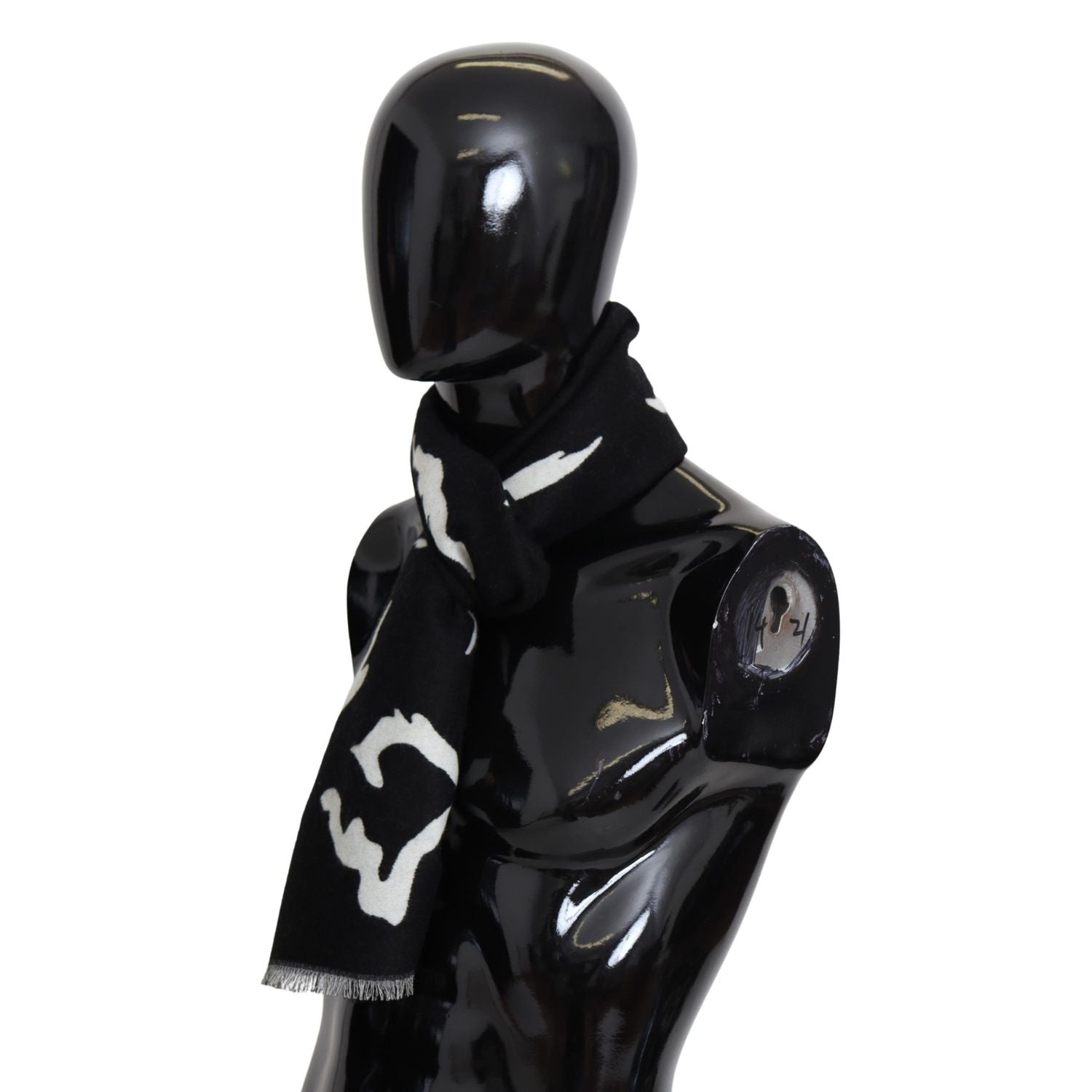 Givenchy Black White Wool Unisex Winter Warm Scarf Wrap Shawl