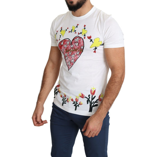 Dolce & Gabbana White Saint Valentine Print Cotton Men T-shirt TSH5469-44