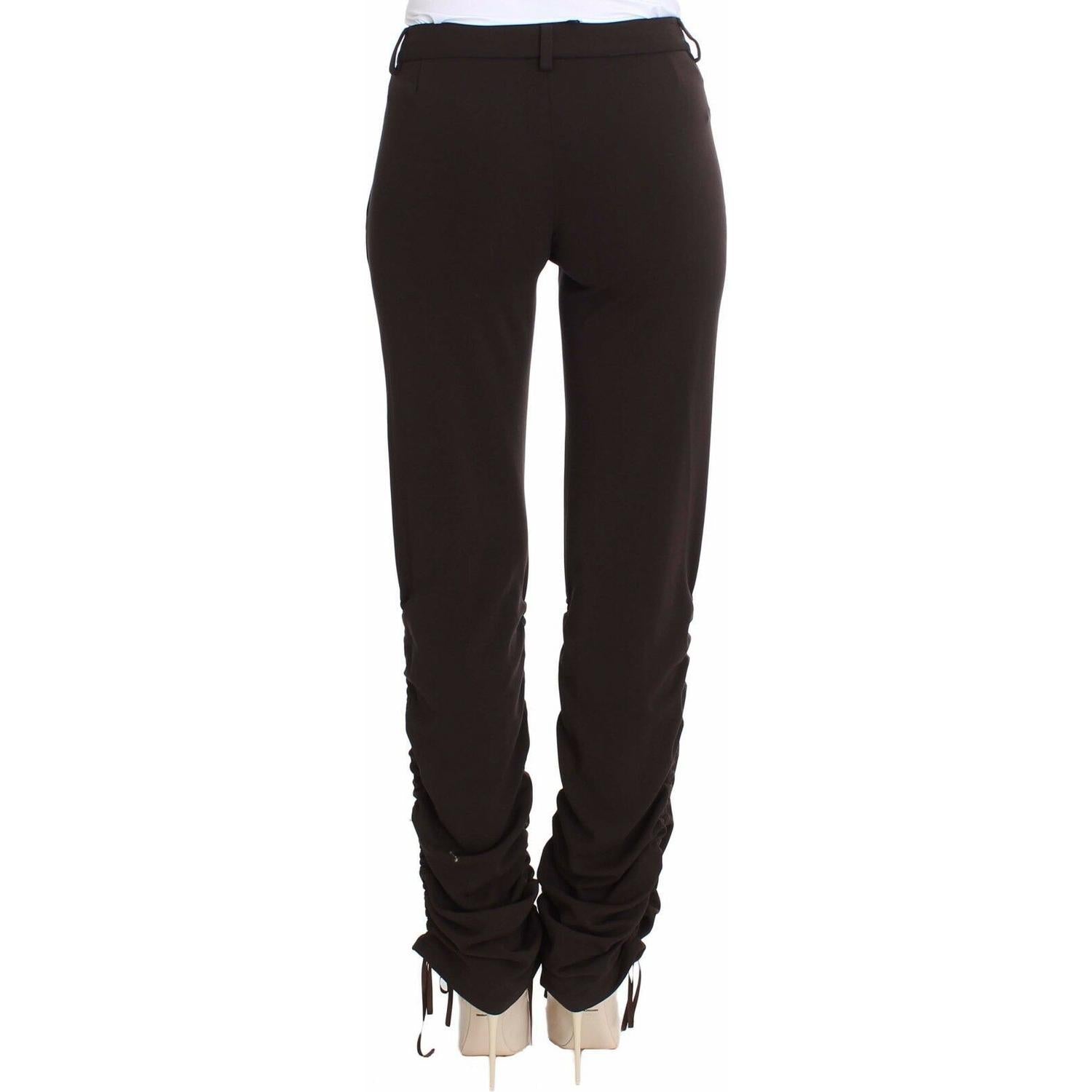 Ermanno Scervino Brown Stretch Casual Trousers Pants