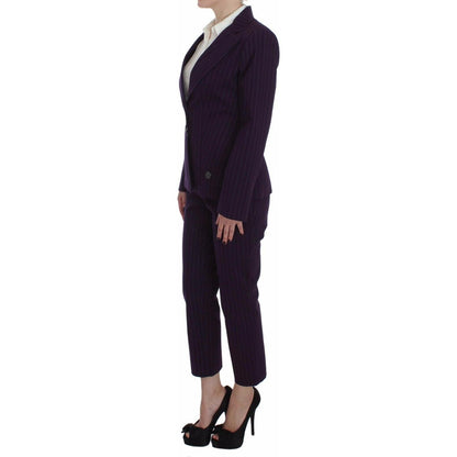 BENCIVENGA Purple Striped Stretch Coat Blazer Pants Suit BENCIVENGA