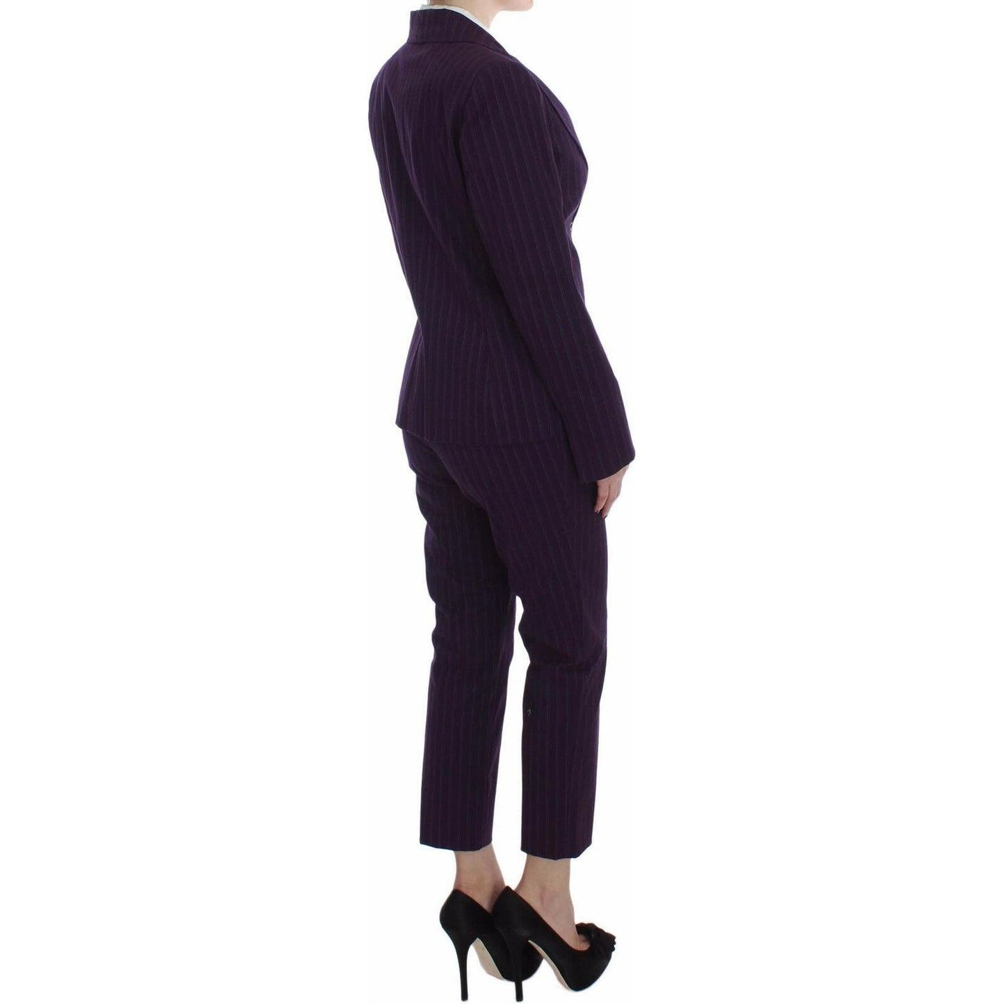 BENCIVENGA Purple Striped Stretch Coat Blazer Pants Suit BENCIVENGA