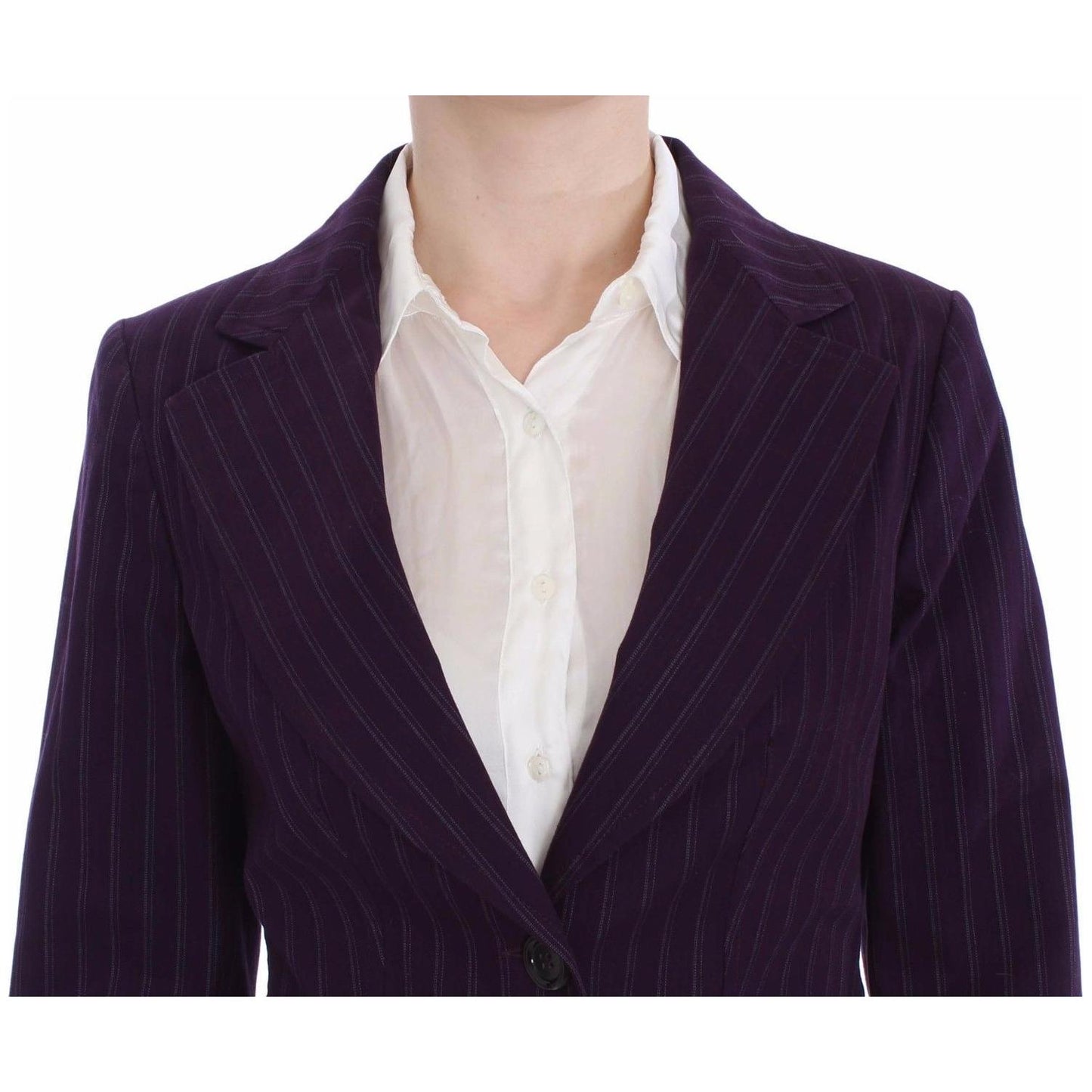 BENCIVENGA Purple Striped Stretch Coat Blazer Pants Suit BENCIVENGA