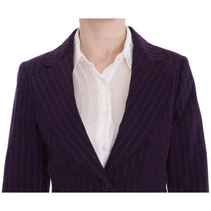 BENCIVENGA Purple Striped Stretch Coat Blazer Pants Suit BENCIVENGA