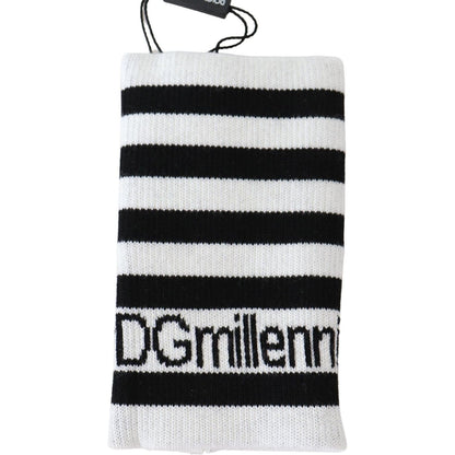 Dolce & Gabbana Black White Wool DGMillennials Wristband Wrap 1728,67345645728,Accessories,Black/White,Bracelets - Jewellery - Accessories,Dolce & Gabbana,Gloves - Men - Accessories,Jewellery - Accessories,Material: 90% Virgin Wool 5% Nylon 5% Spandex,Men