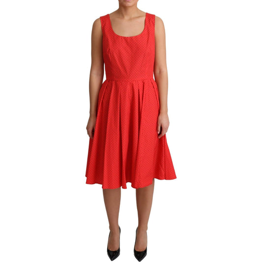 Dolce & Gabbana Red Polka Dotted Cotton A-Line Dress DR2759-42