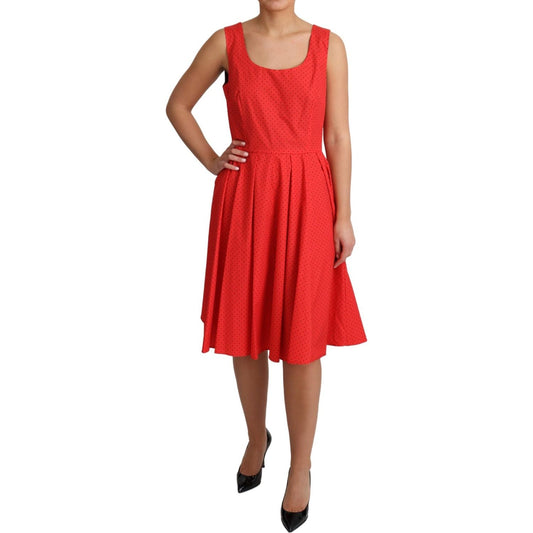 Dolce & Gabbana Red Polka Dotted Cotton A-Line Dress DR2759-42