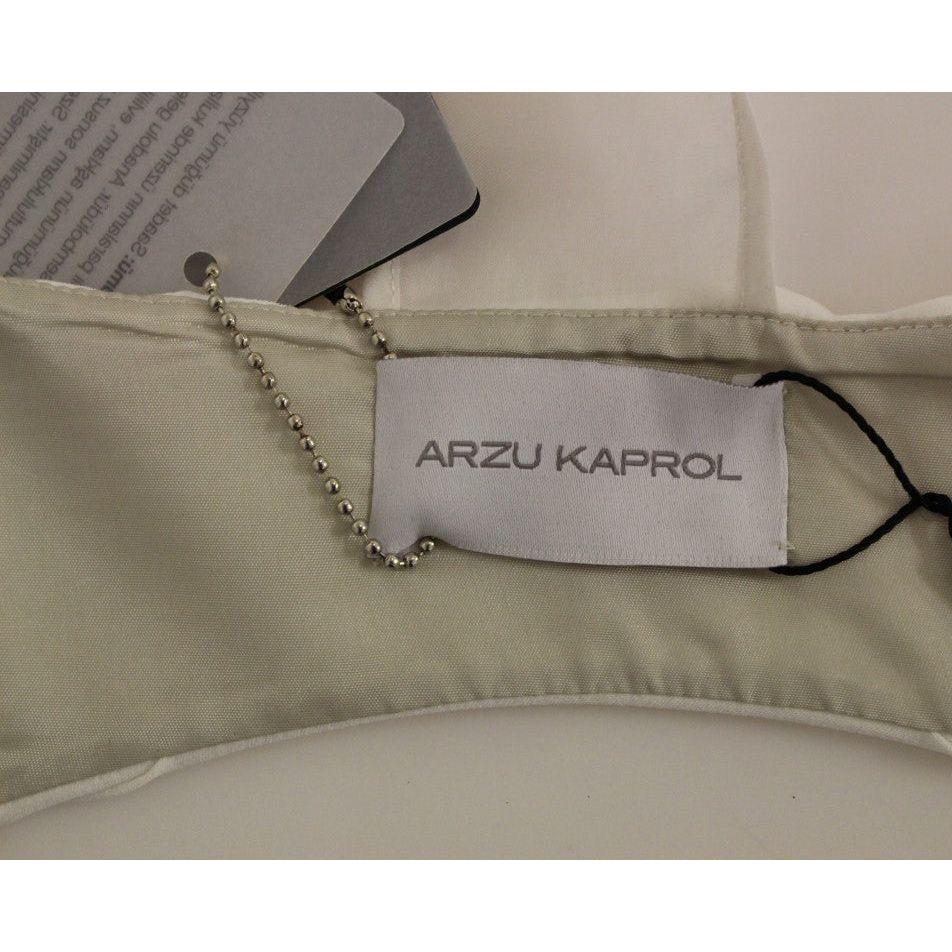 Arzu Kaprol White Lashes Open Back Vest Jacket