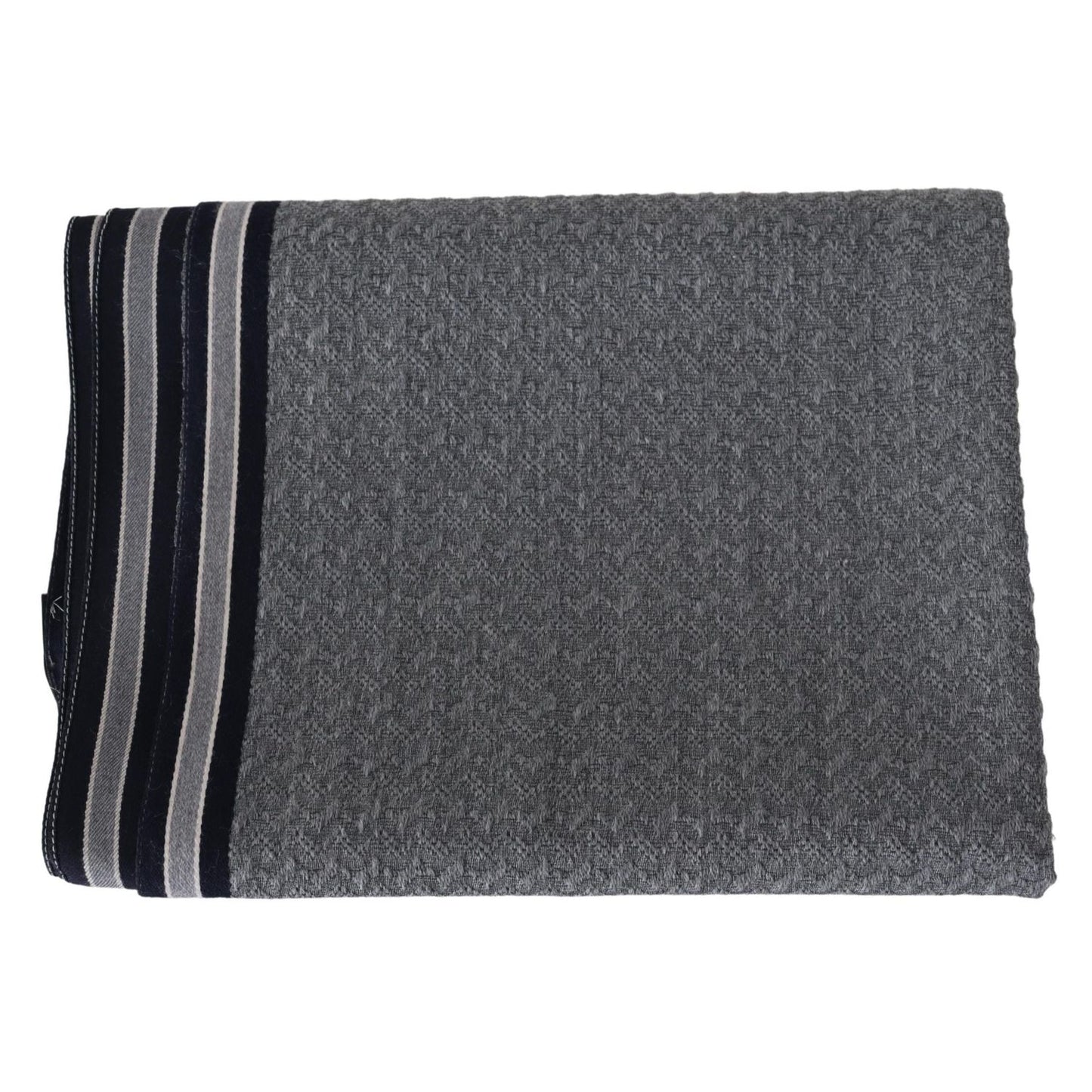Missoni Gray Stripes Pattern 100% Wool Unisex Neck Wrap Scarf MS1951BG