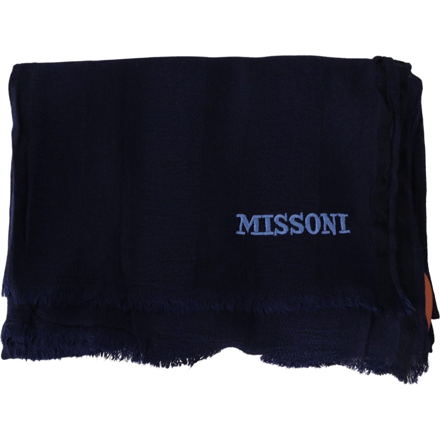 Missoni Blue Wool Knit Unisex Neck Wrap Scarf MS1997BG