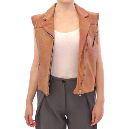 La Maison du Couturier Brown Leather Jacket Vest