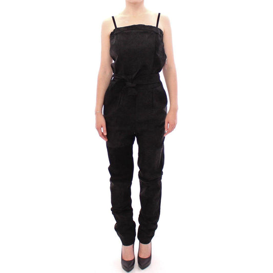 La Maison du Couturier Black Leather Jumpsuit