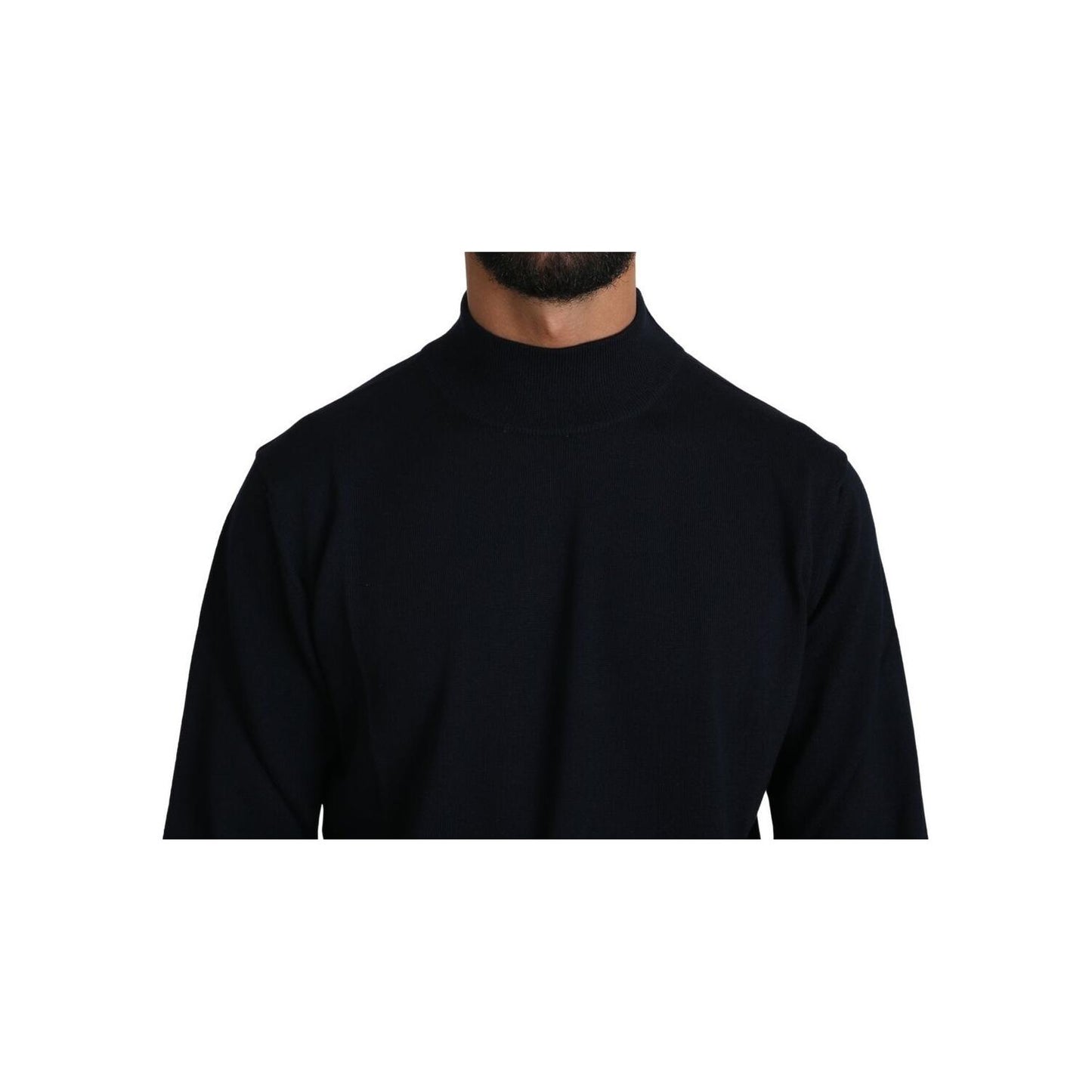 MILA SCHÖN Dark Blue Crewneck Pullover 100% Wool Sweater MIL10002-it50