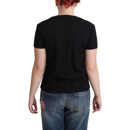 Moschino Black Cotton Sunny Milano Print T-shirt Moschino