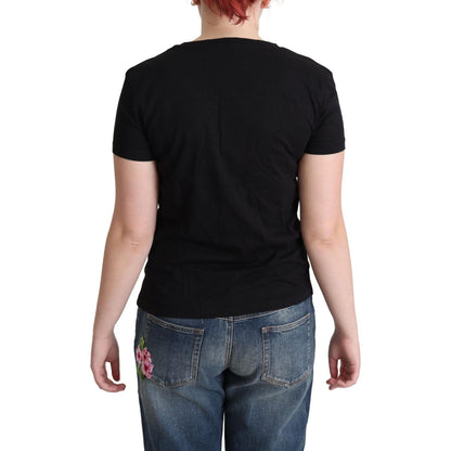 Moschino Black Printed Cotton Short Sleeves T-shirt Moschino
