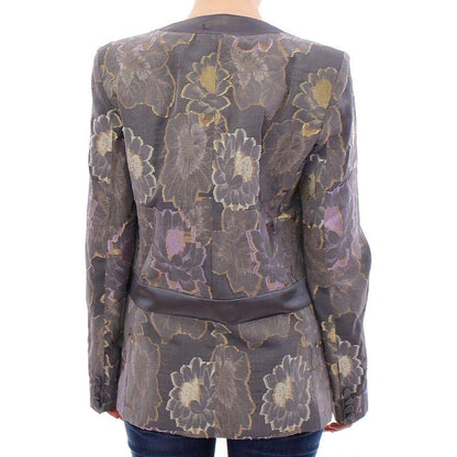Roberto Fragata Multicolor Silk Floral Cotton Blazer