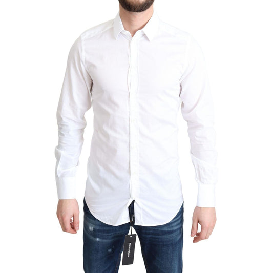 Dolce & Gabbana White Cotton Long Sleeves Formal Shirt TSH5921 -37
