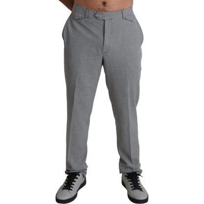BENCIVENGA Gray Wool Checkered Dress Men Formal Trouser Pants BENCIVENGA